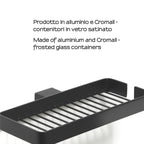 Portaoggetti doccia doppio a parete Gedy serie Lounge - Nero Matt