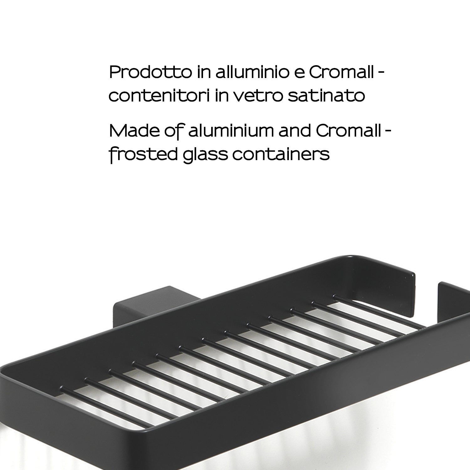 Portaoggetti doccia doppio a parete Gedy serie Lounge - Nero Matt