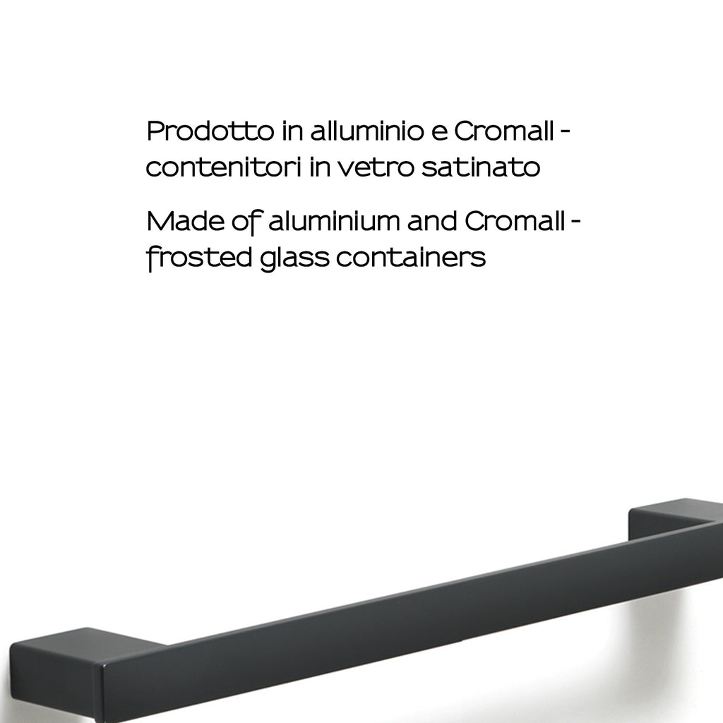 Portasalviette a parete Gedy serie Lounge 30 cm - Nero Matt