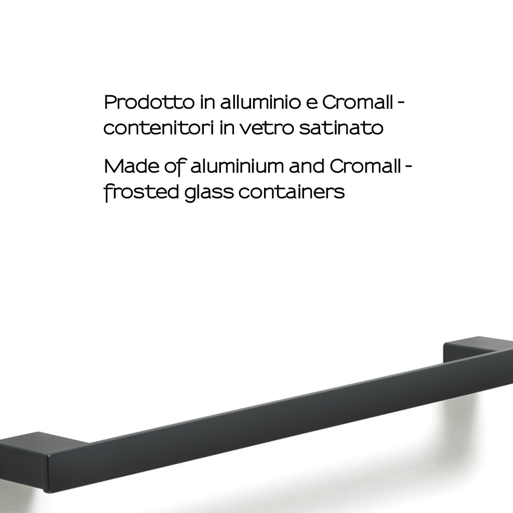 Portasalviette a parete Gedy serie Lounge 45 cm - Nero Matt