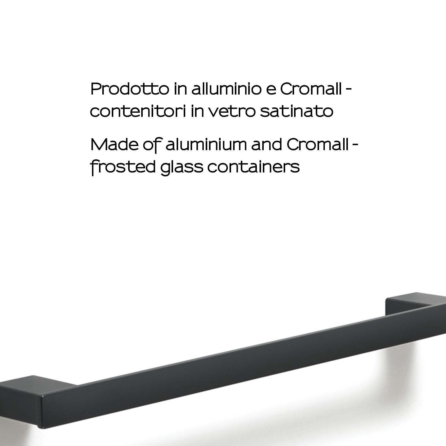 Portasalviette a parete Gedy serie Lounge 45 cm - Nero Matt