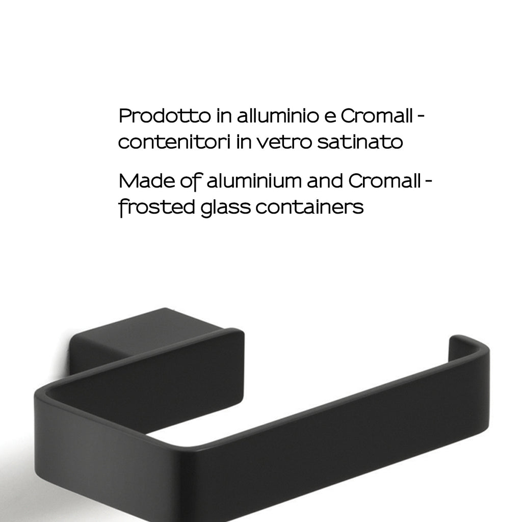 Portarotolo a parete Gedy serie Lounge - Nero Matt