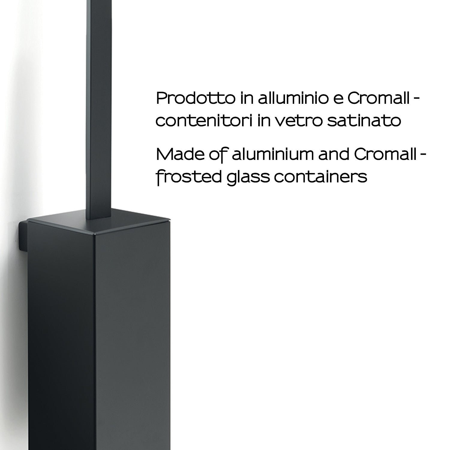 Scopino a parete con ciuffo in setole Gedy serie Lounge - Nero Matt