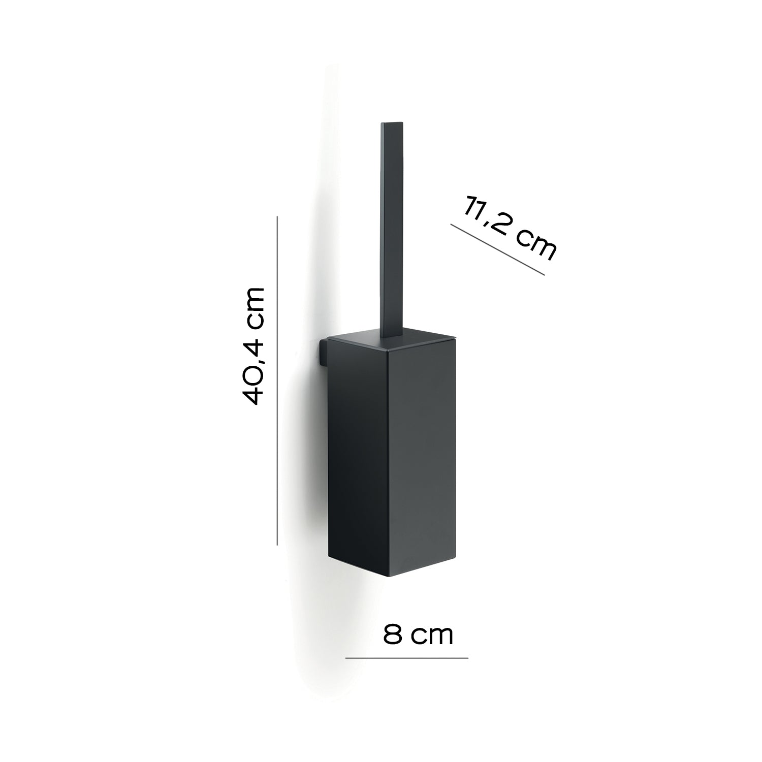 Scopino a parete con ciuffo in setole Gedy serie Lounge - Nero Matt