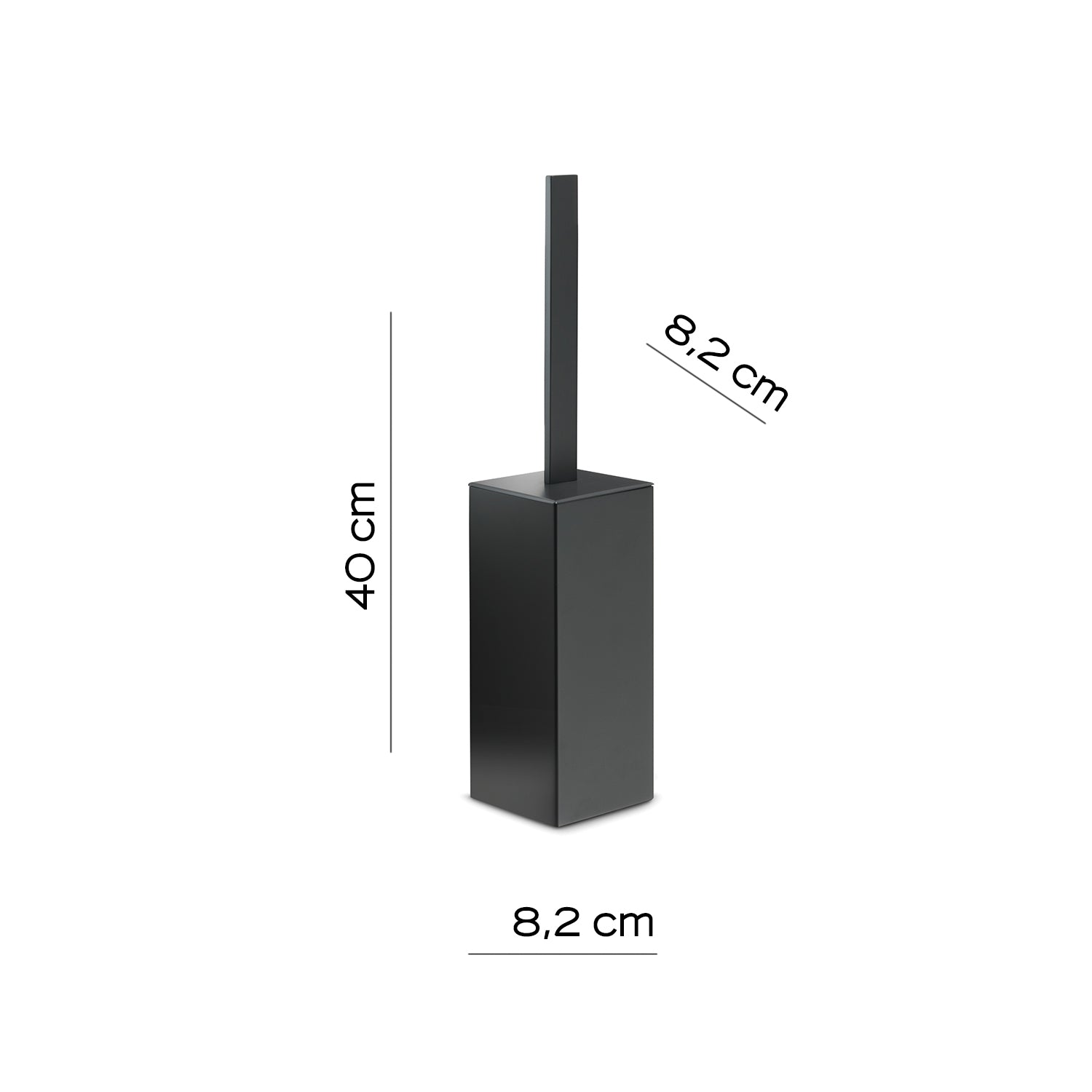 Scopino da appoggio con ciuffo in setole Gedy serie Lounge - Nero Matt