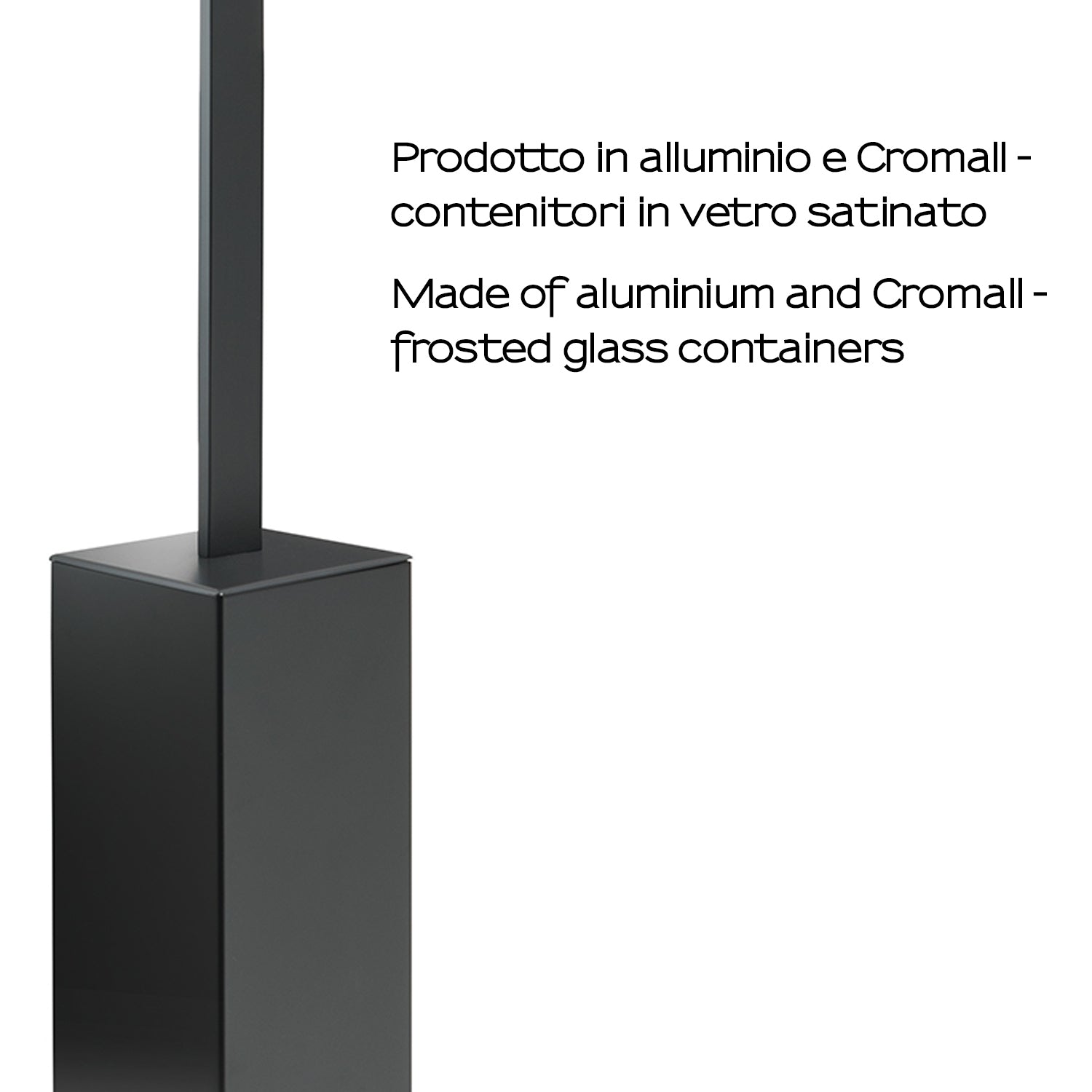 Scopino da appoggio con ciuffo in setole Gedy serie Lounge - Nero Matt