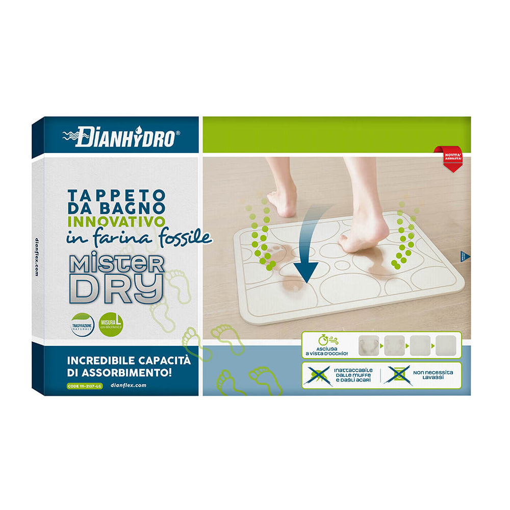 Tappetino Bagno Mr Dry in farina fossile Innovativo ad asciugatura rapida cm 60x39