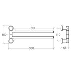 Porta Asciugamani doppio snodato Lineabeta collezione Baketo in ottone cromato