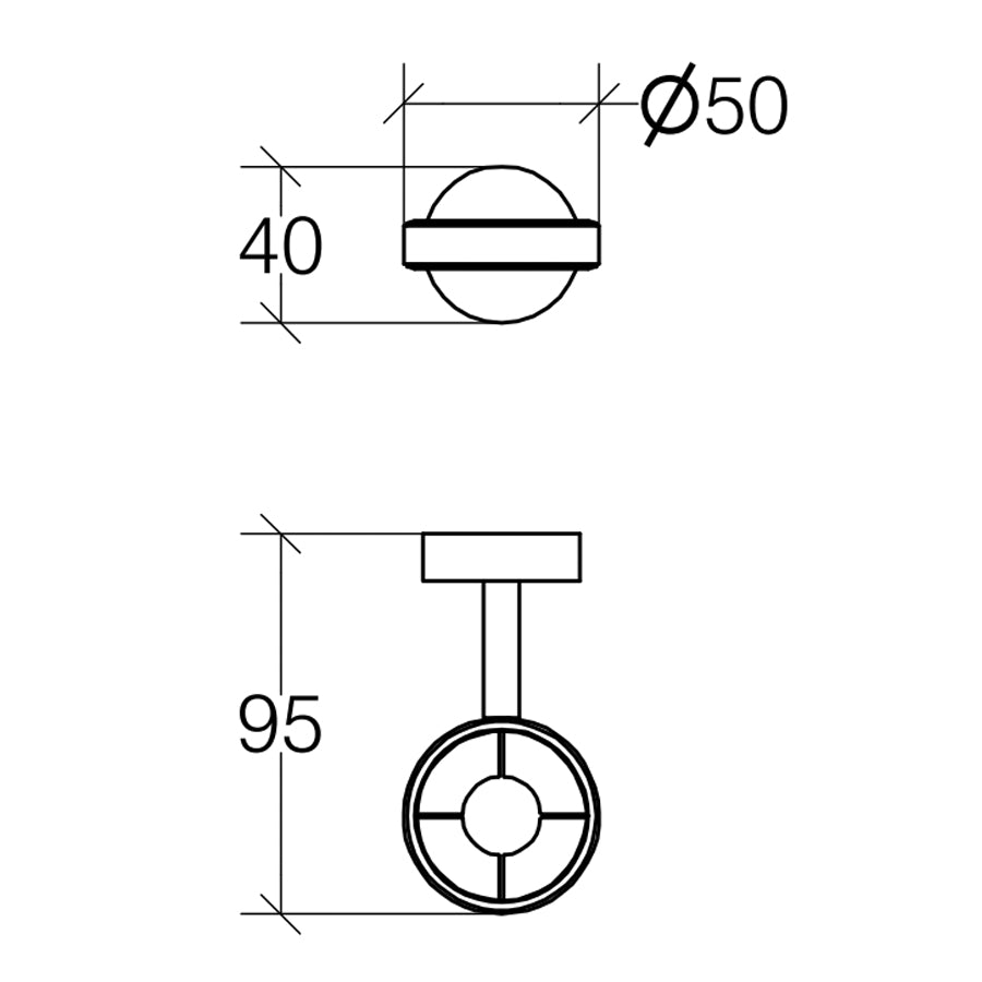 Anello porta asciugamani da muro Lineabeta collezione Baketo in ottone verniciato nero