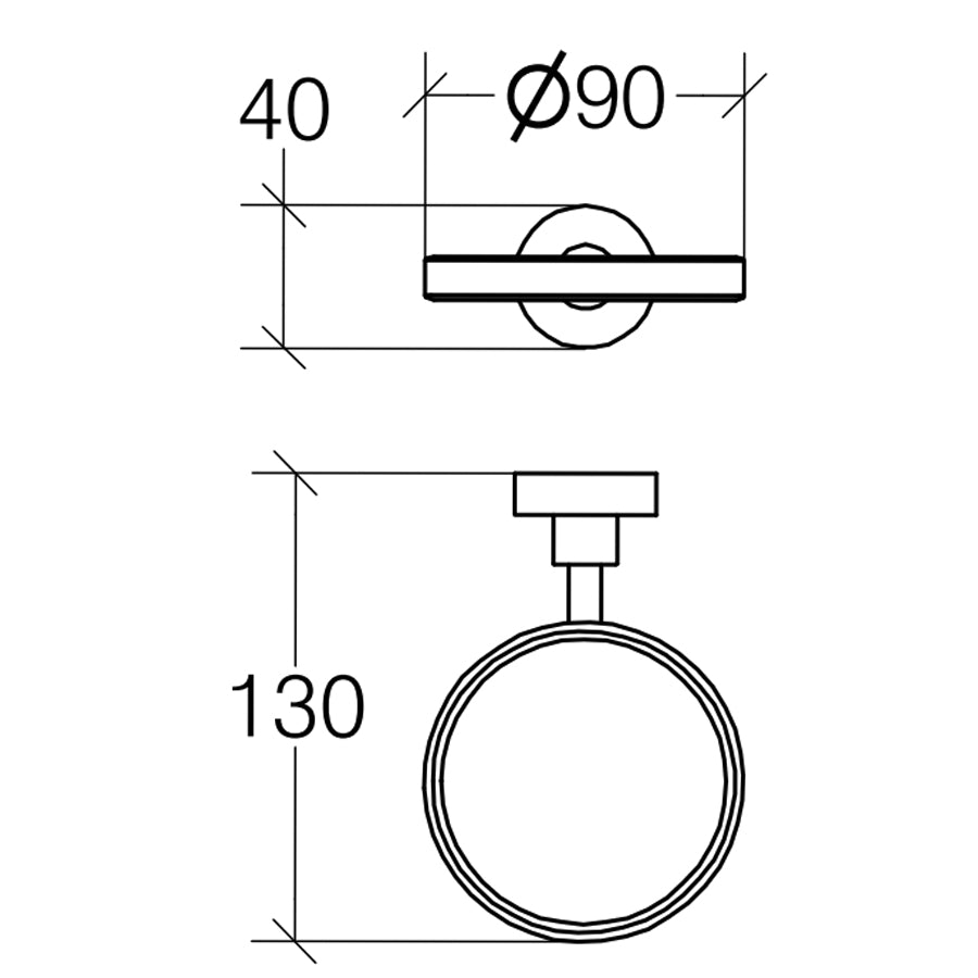 Supporto per portascopino wc Lineabeta collezione Baketo in ottone verniciato nero