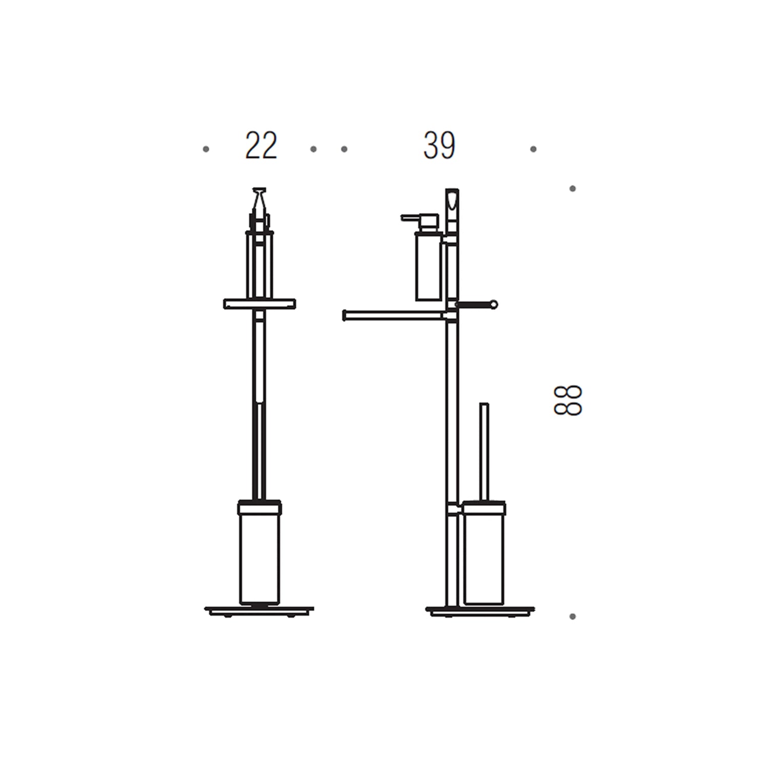 Piantana completo in ottone e vetro acidato Planets di Colombo Design