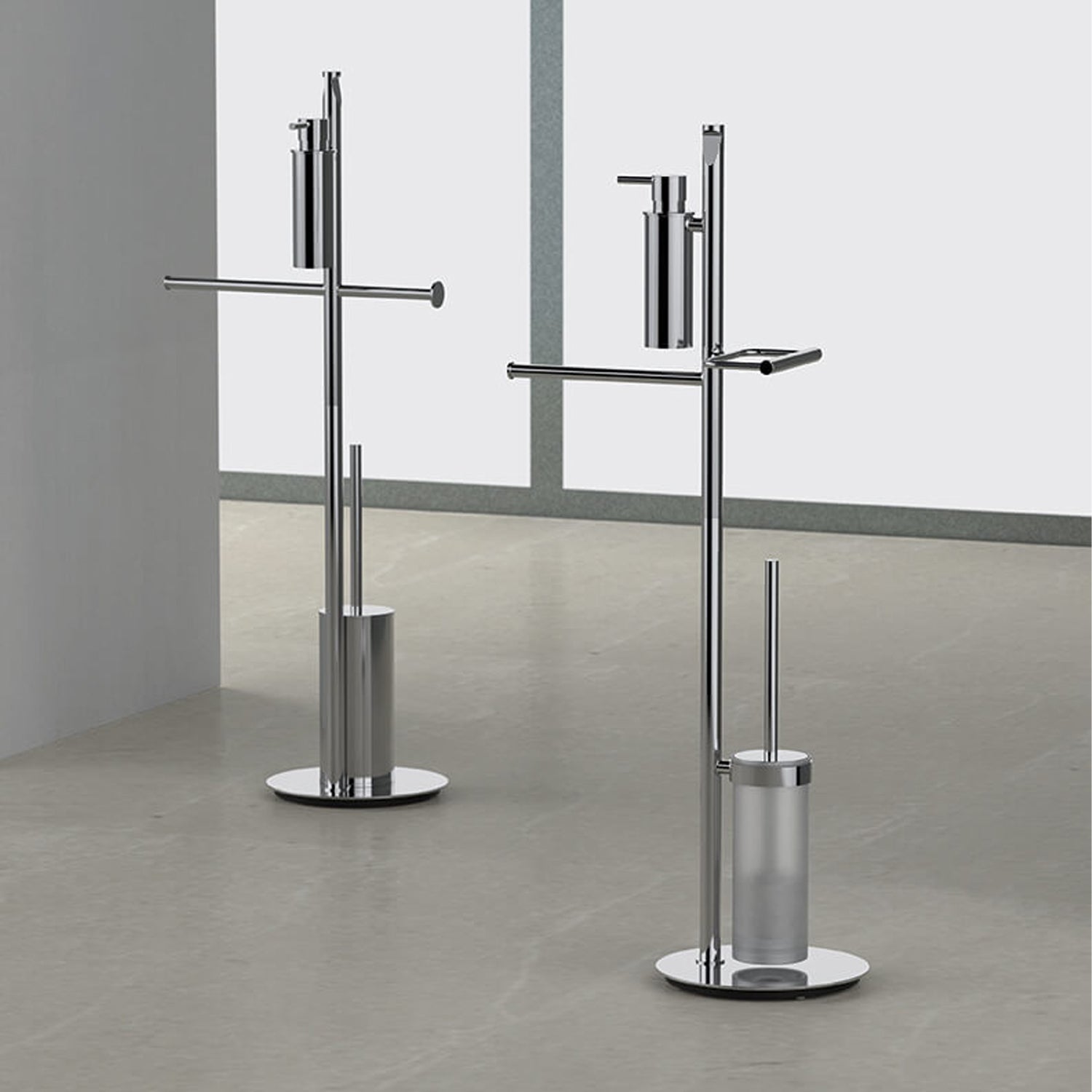 Piantana completo in ottone e vetro acidato Planets di Colombo Design