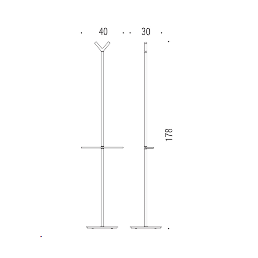Piantana con portasalviette e 2 appendini in ottone cromato Planets di Colombo Design