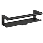 Mensola porta sapone doccia a muro in alluminio ed ottone verniciato linea 'Architect s+' by Cosmic -con lavavetro - Nero satinato