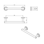 Porta asciugamani a muro in ottone cromato della collezione 'Architect s+' by Cosmic cm 30