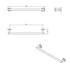 Porta asciugamani a muro in ottone cromato della collezione 'Architect s+' by Cosmic cm 59x8