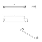 Porta asciugamani a muro in ottone verniciato della collezione 'Architect s+' by Cosmic cm 59x8