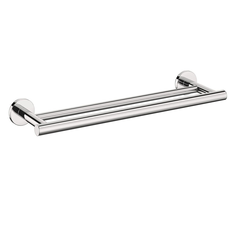 Porta asciugamani doppio a muro in ottone cromato della collezione 'Architect s+' by Cosmic cm 45