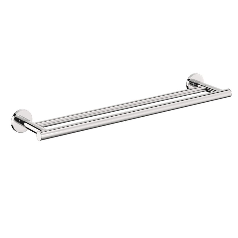 Porta asciugamani doppio a muro in ottone cromato della collezione 'Architect s+' by Cosmic cm 59x13x5