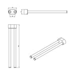 Porta asciugamani snodevole a muro in ottone verniciato della collezione 'Architect s+' by Cosmic cm 8x40