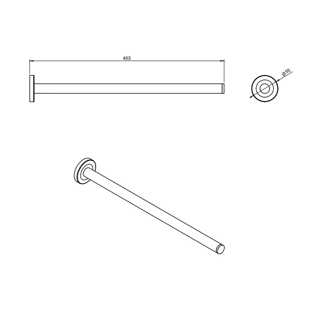 Porta asciugamani a muro in ottone cromato della collezione 'Architect s+' by Cosmic cm 5