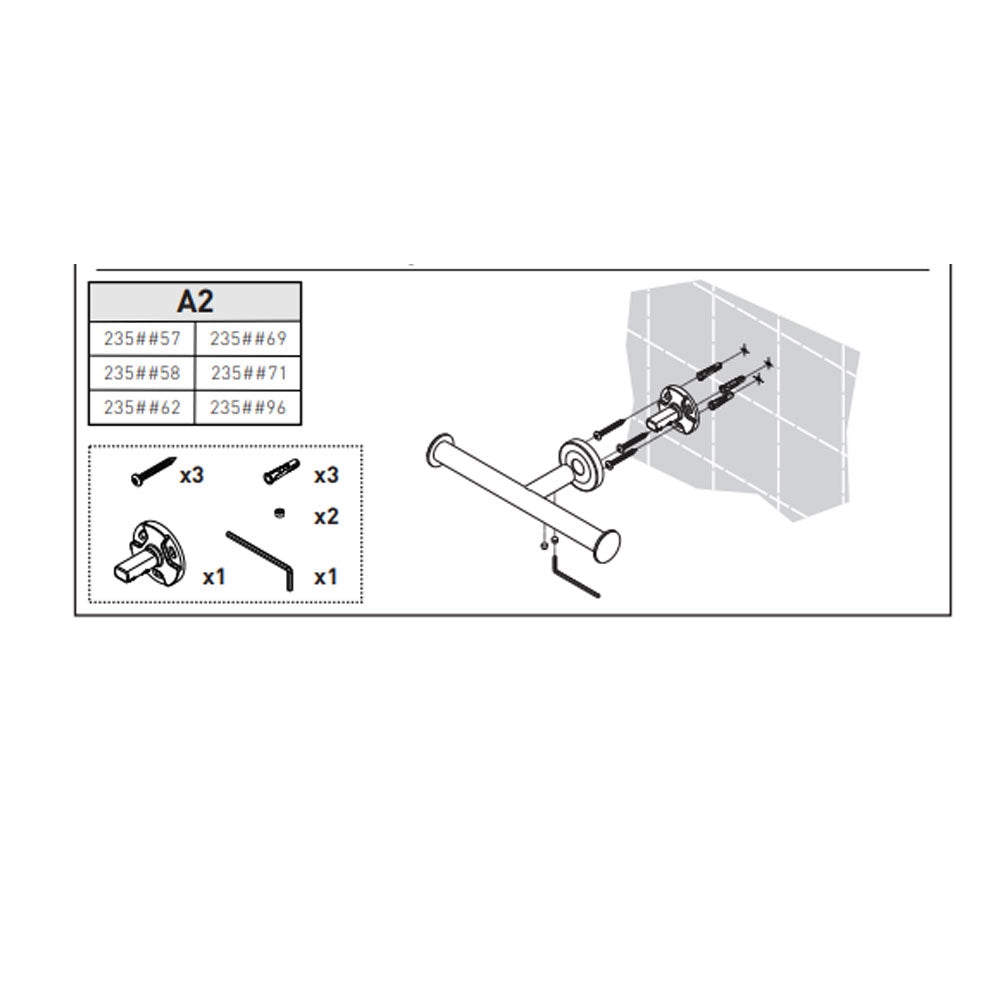 Porta asciugamani a muro ad anello in ottone cromato della collezione 'Architect s+' by Cosmic cm 23x8
