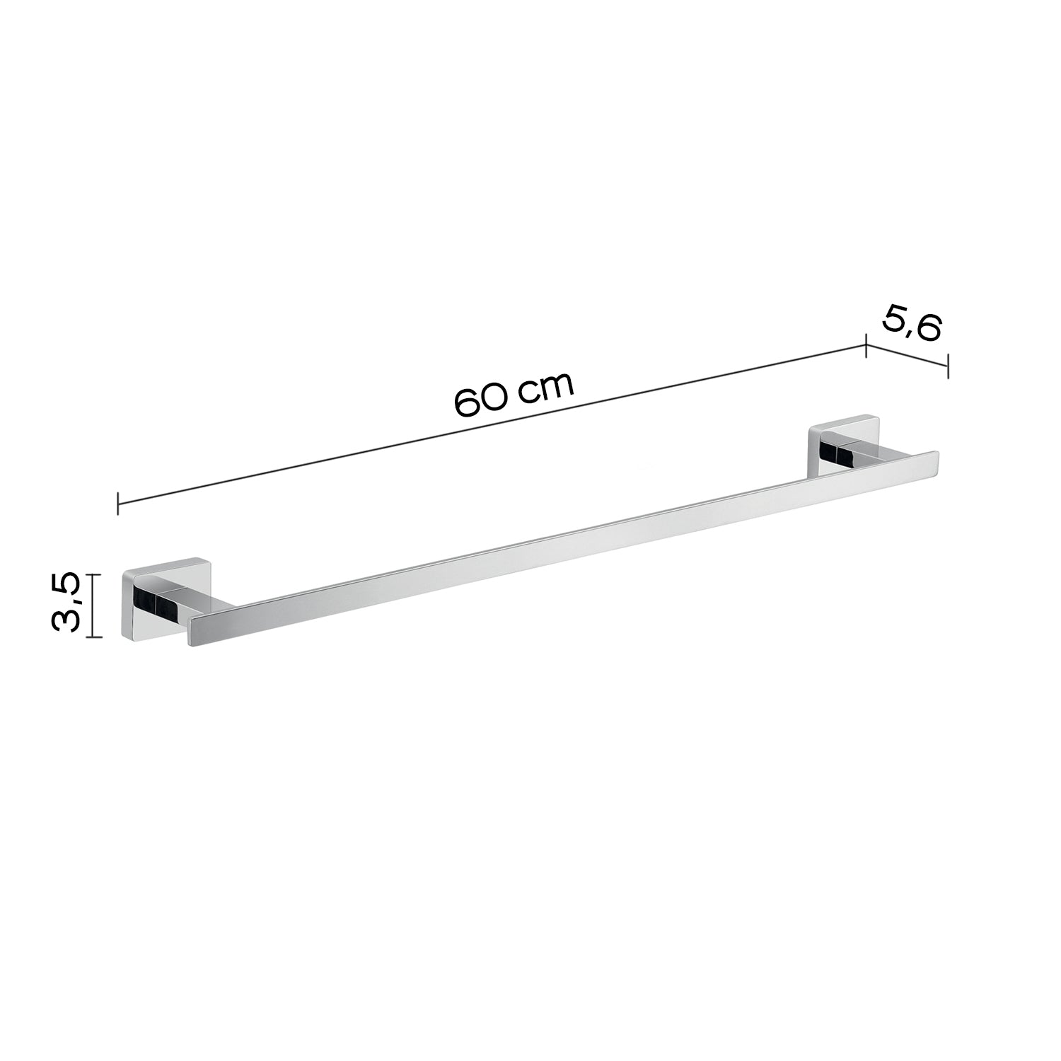 Portasalviette a parete Gedy modello Atena da 60 cm - Cromato
