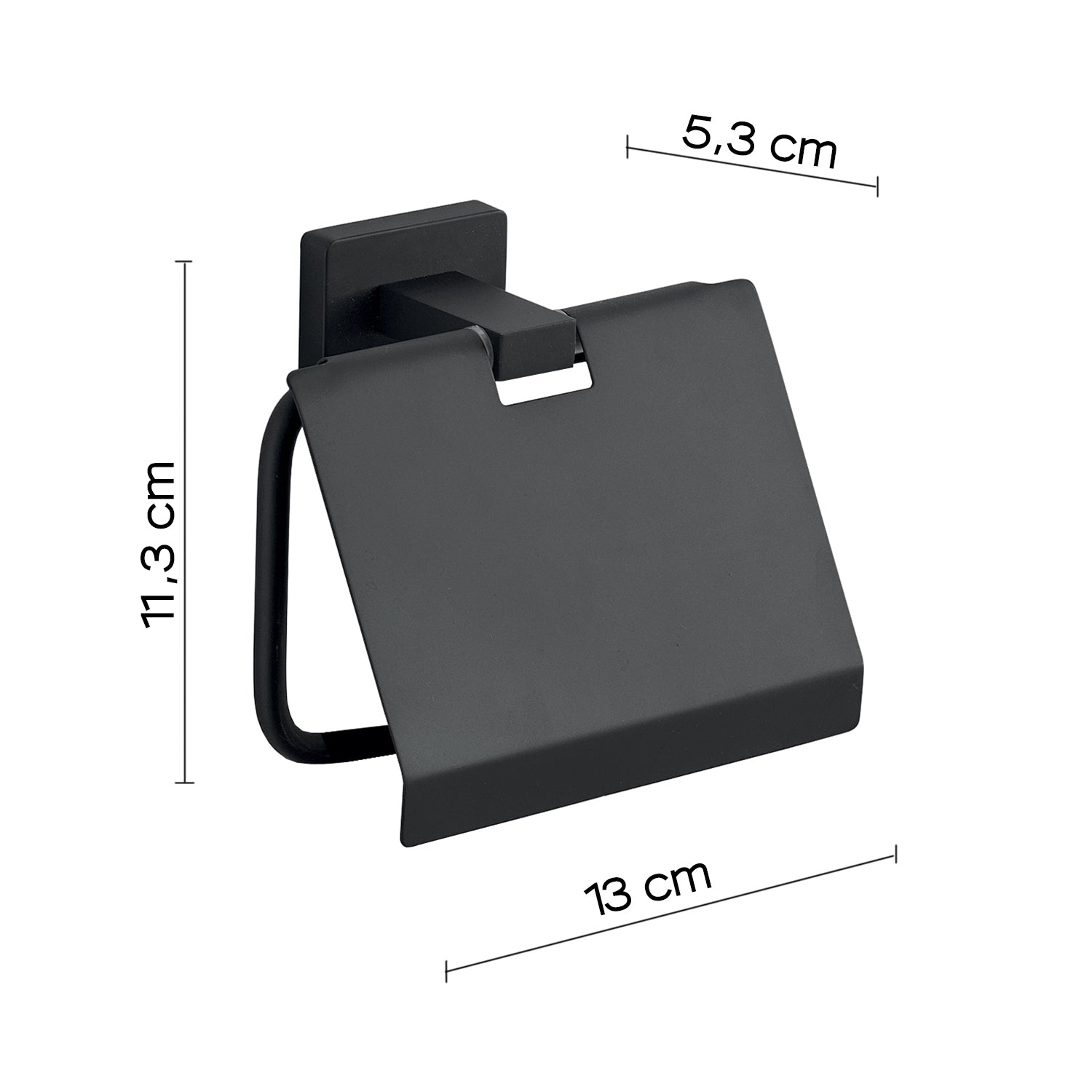 Portarotolo coperto a parete in Acciaio Inox Gedy modello Atena - Nero Matt