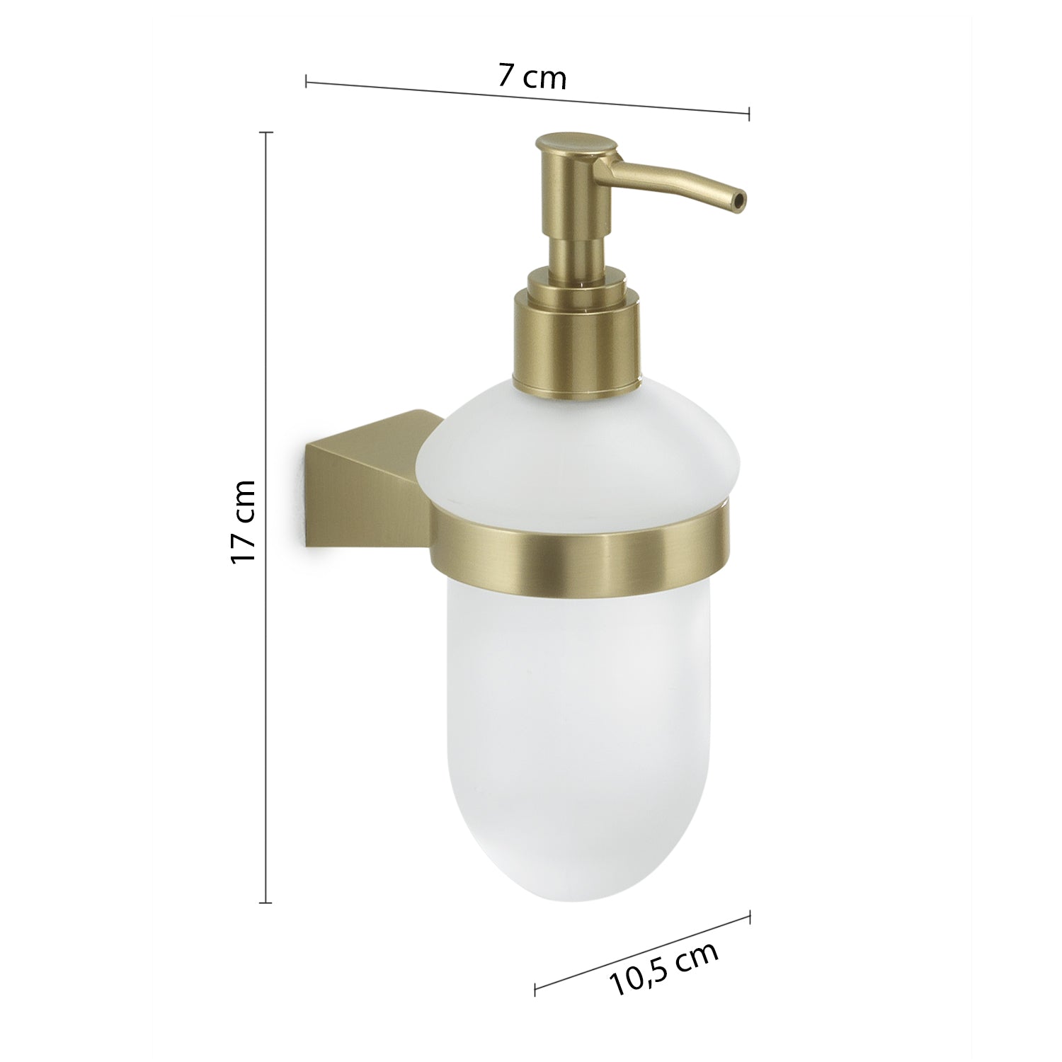 Dispenser sapone a parete con erogatore in plastica Gedy serie Tonale - Oro Matt