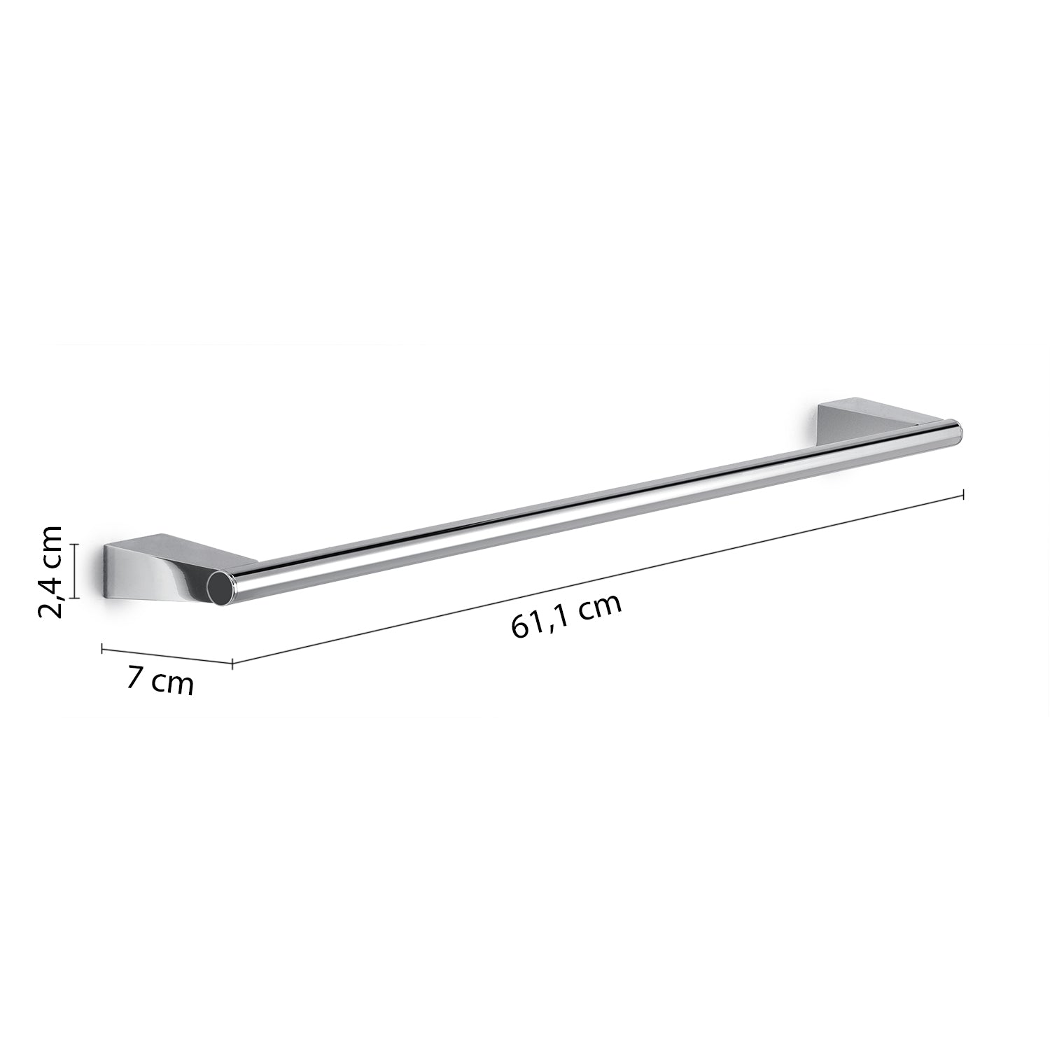 Porta asciugamani a parete in Acciaio Inox Gedy serie Tonale 60 cm - Cromato