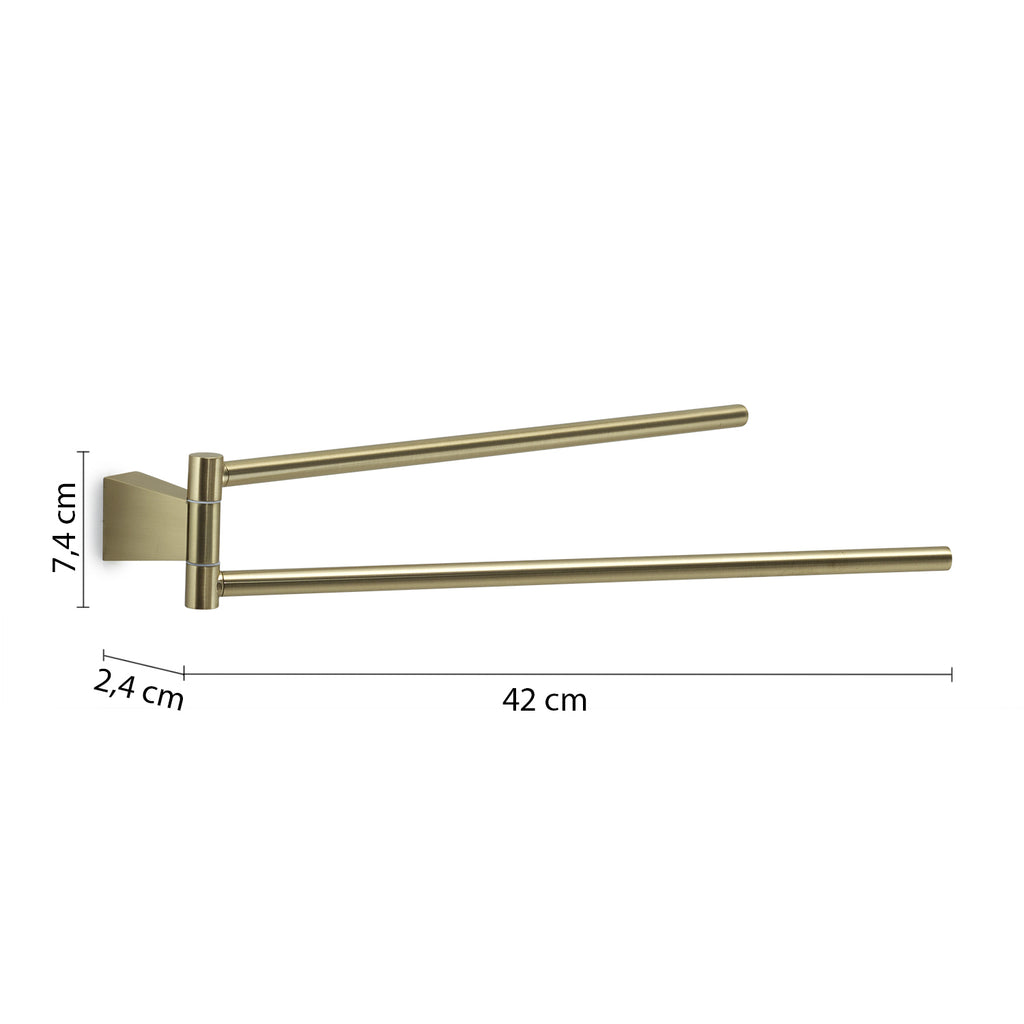 Porta asciugamani a snodo in Acciaio Inox Gedy serie Tonale - Oro Matt