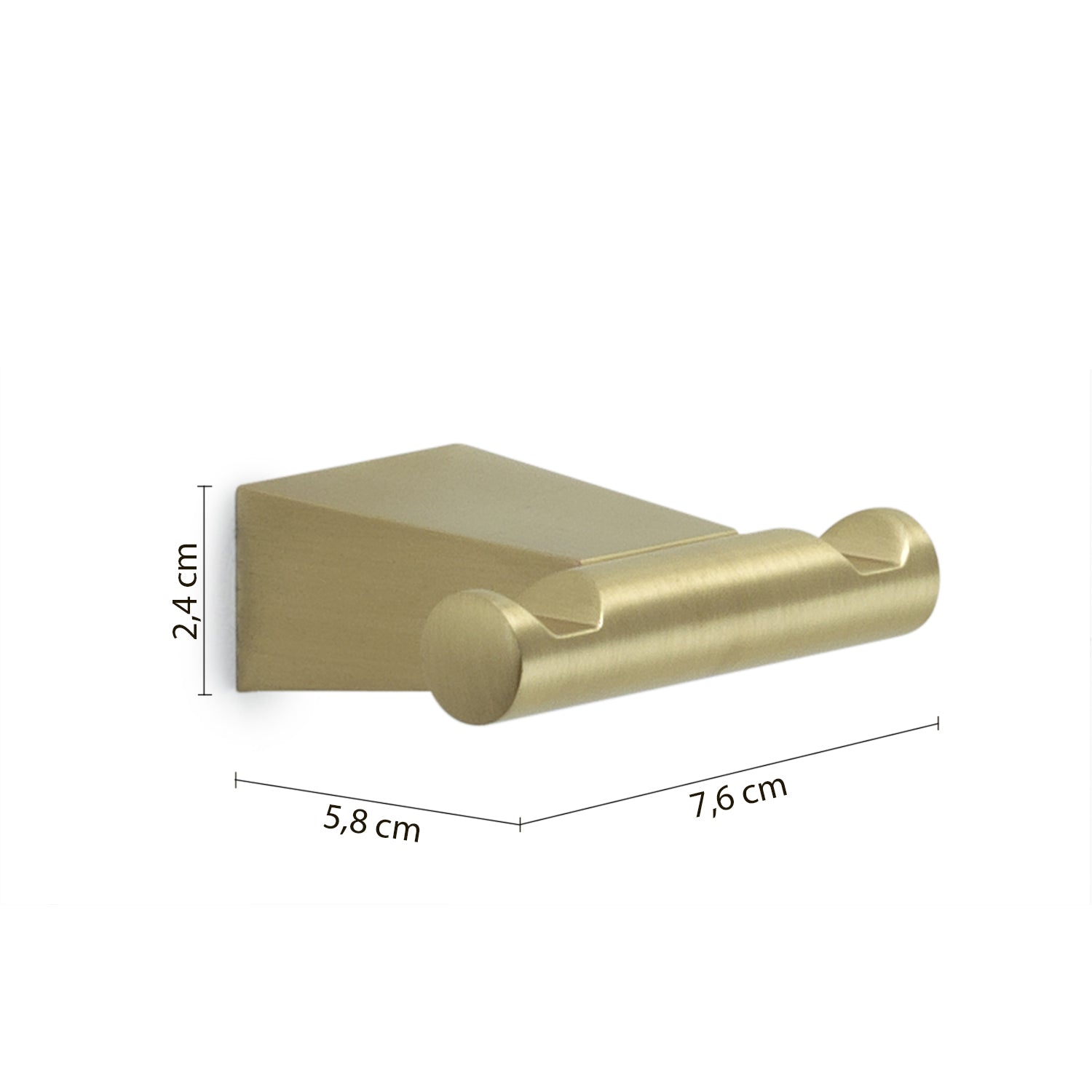 Appendiabiti bagno doppio a parete in Acciaio Inox Gedy serie Tonale - Oro Matt