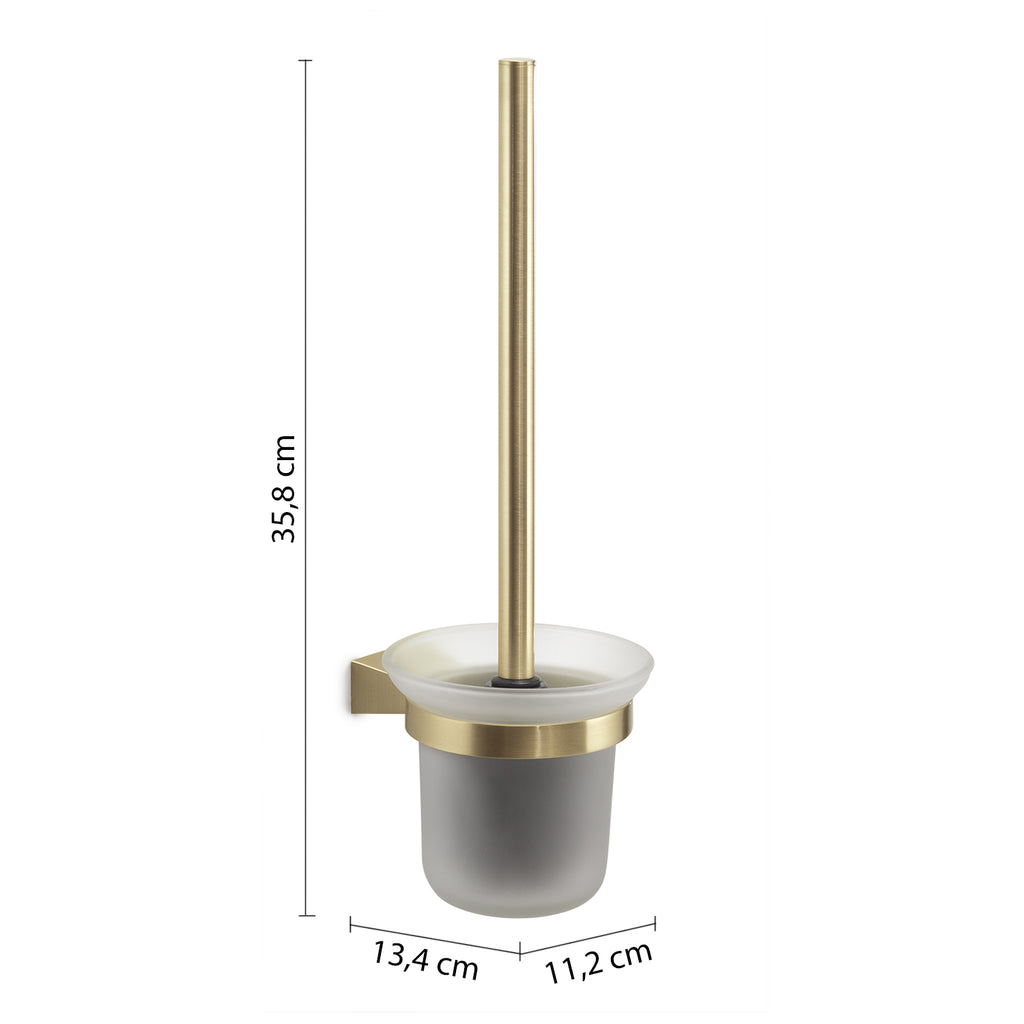 Scopino a parete con ciuffo in setole Gedy serie Tonale - Oro Matt