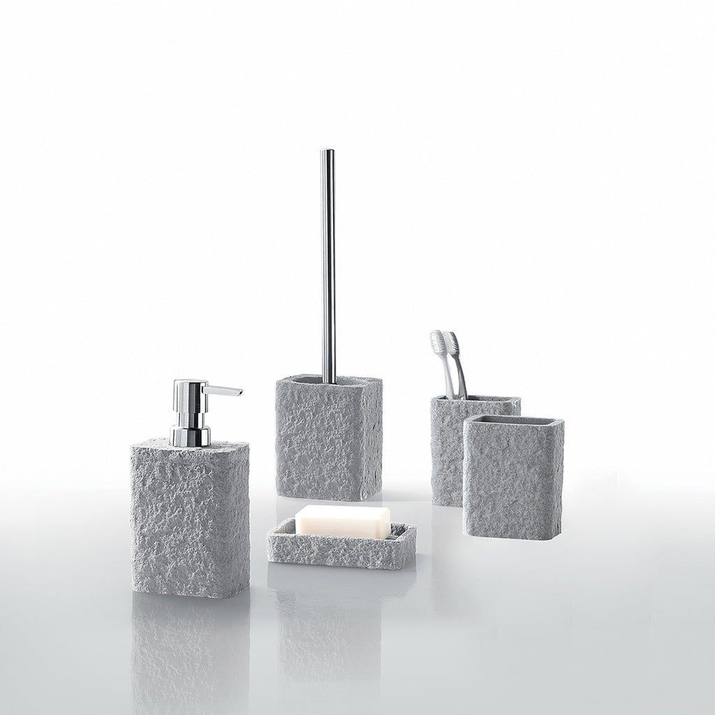 Portaspazzolini da appoggio Gedy serie Aries - Grigio