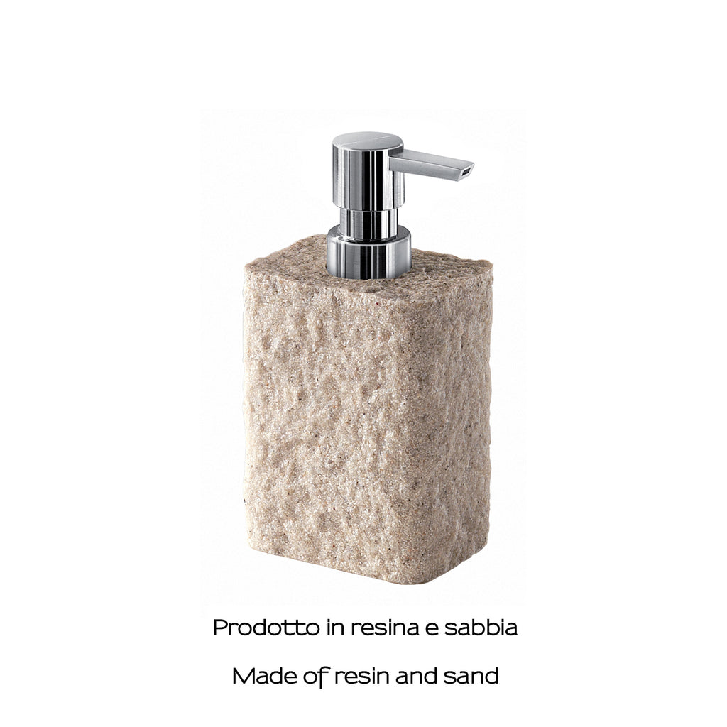 Dispenser sapone da appoggio con erogatore in plastica cromata Gedy modello Aries - Beige