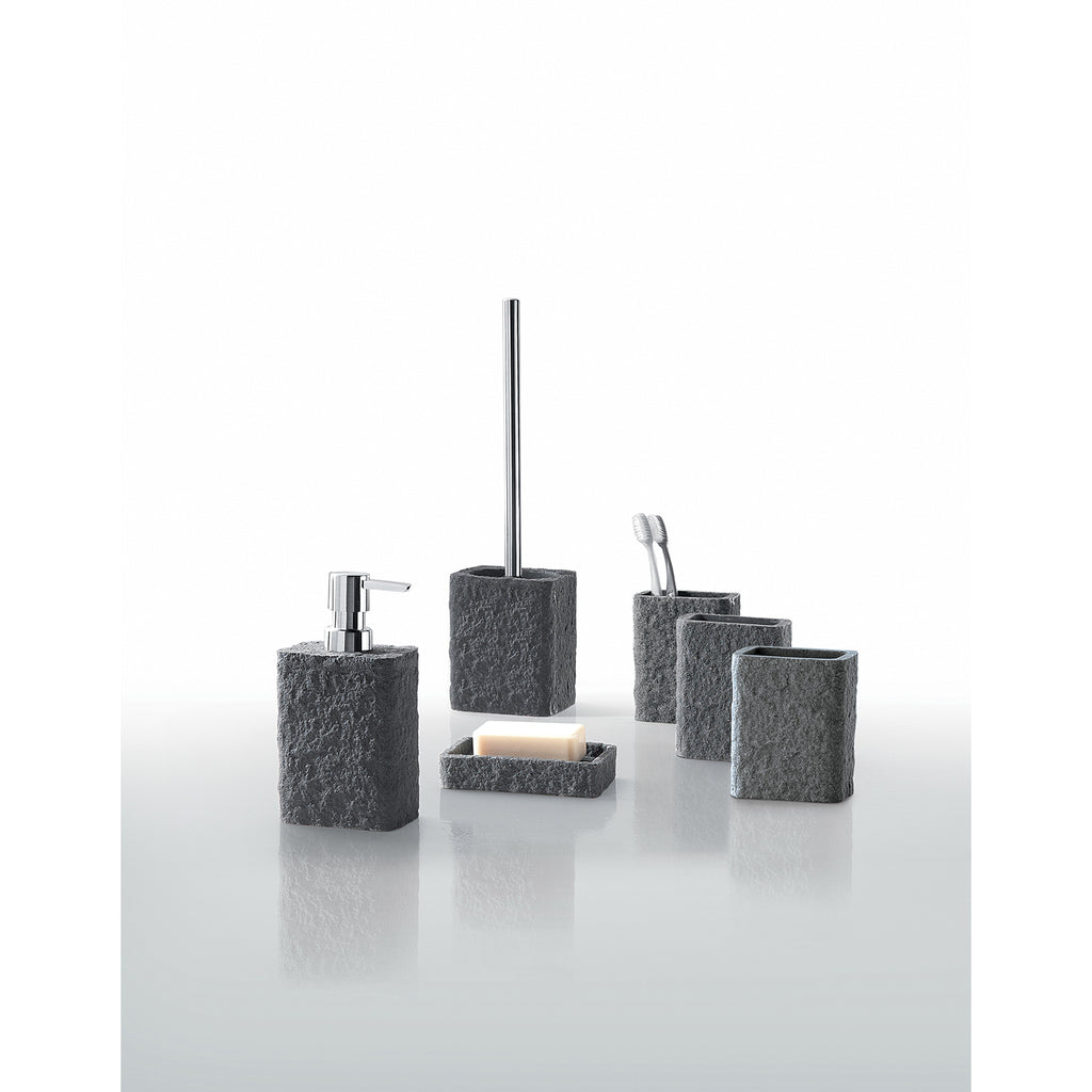 Dispenser sapone da appoggio con erogatore in plastica cromata Gedy modello Aries - Antracite