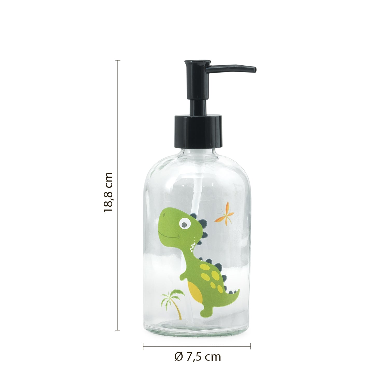 Dispenser sapone con erogatore in plastica nera Gedy serie Gioia - Dinosauro