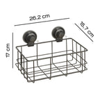 Portaoggetti rettangolare doccia in filo di Gedy serie Hot - Nero Matt