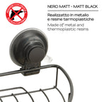 Portaoggetti rettangolare doccia in filo di Gedy serie Hot - Nero Matt
