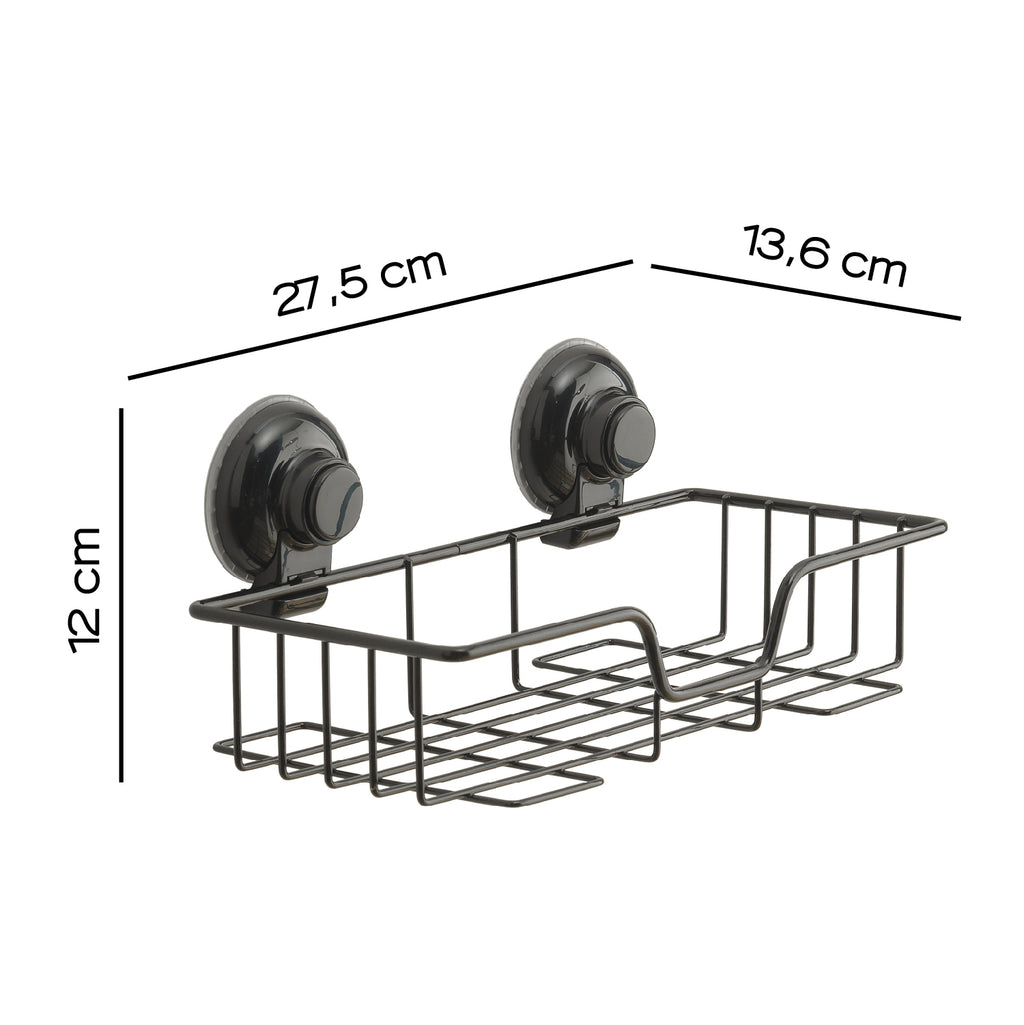 Portaoggetti rettangolare doccia in filo di Gedy serie Hot - Nero Matt