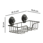 Portaoggetti rettangolare doccia in filo di Gedy serie Hot - Nero Matt