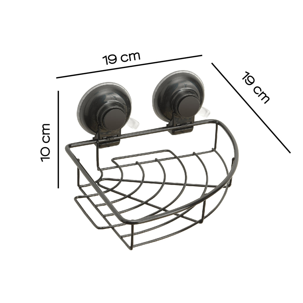 Portaoggetti angolare doccia in filo di Gedy serie Hot - Nero Matt