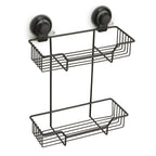 Portaoggetti doccia doppio in filo di Gedy serie Hot - Nero Matt