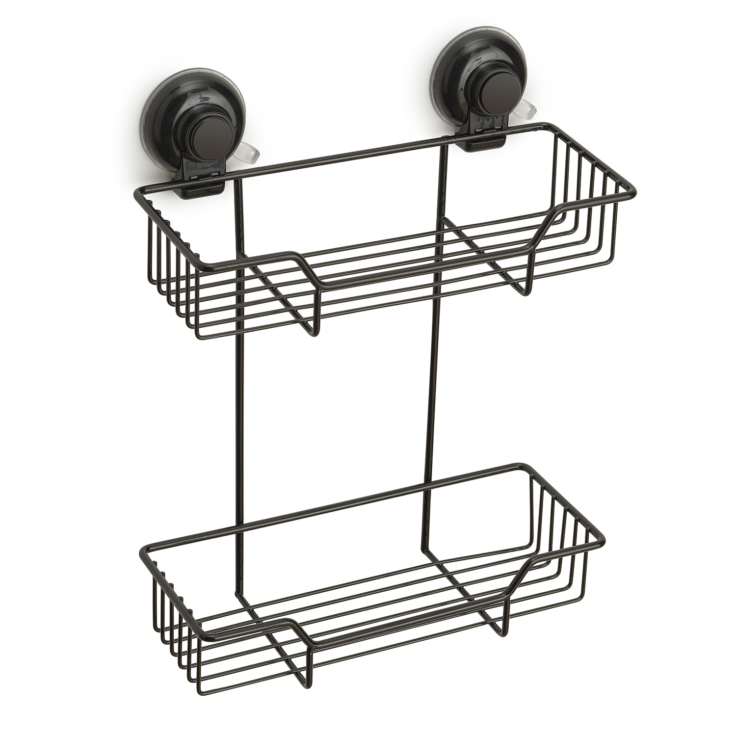 Portaoggetti doccia doppio in filo di Gedy serie Hot - Nero Matt