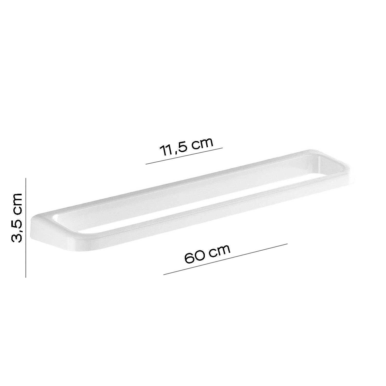 Porta asciugamani 60 cm a parete di Gedy serie Darios - Bianco