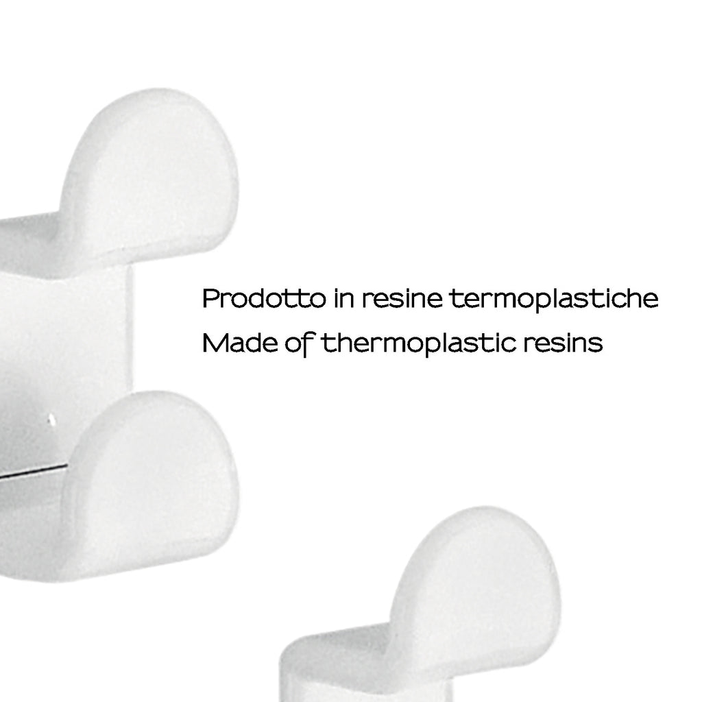 Set 2 pezzi appendiabiti a muro di Gedy serie 2900 - Bianco