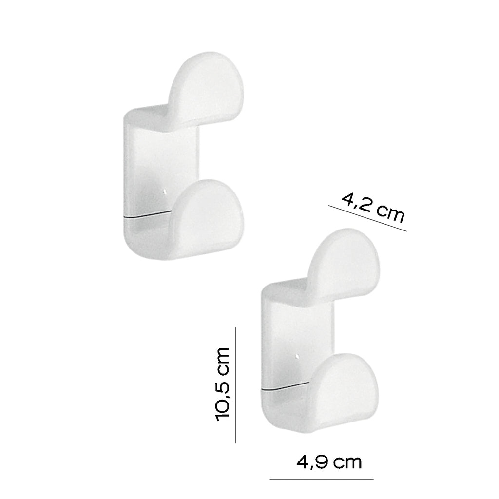 Set 2 pezzi appendiabiti a muro di Gedy serie 2900 - Bianco