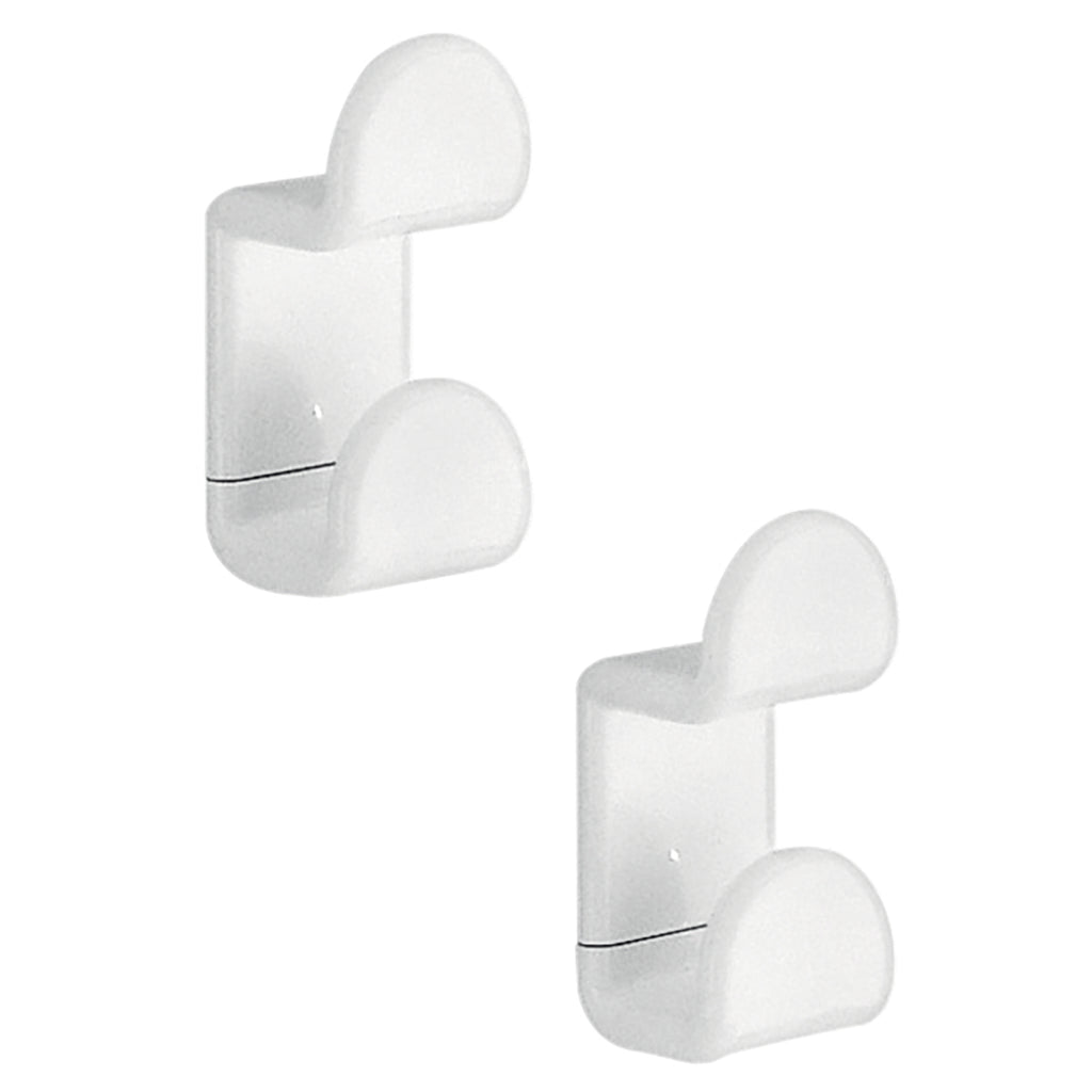 Set 2 pezzi appendiabiti a muro di Gedy serie 2900 - Bianco