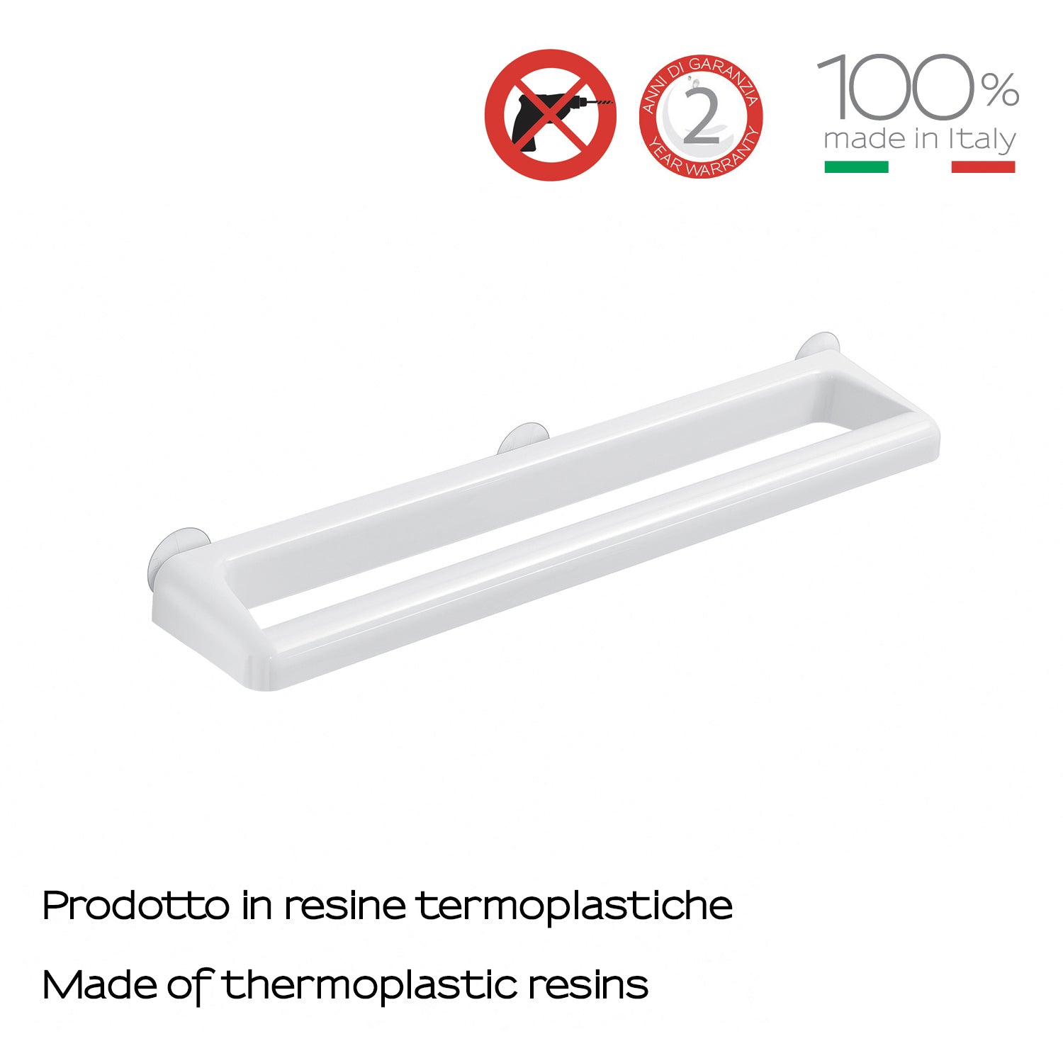 Porta asciugamani 55 cm di Gedy serie Junior - Bianco