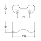 Doppio appendino a parete in acciaio 316 satinato Lineabeta collezione Roersa